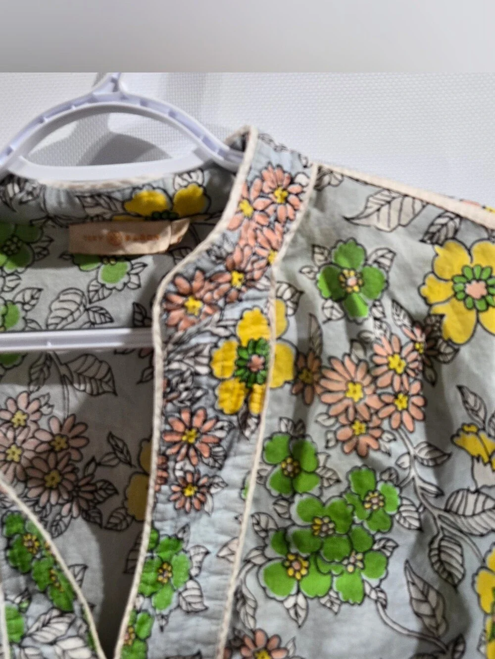 Tory Burch Tunic Blue Wallpaper Floral 100% Cotton Sz LG EUC!